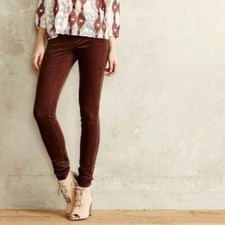 Anthropologie Pilcro and Letterpress Serif Velvet Skinny Jeans Brown Size 26