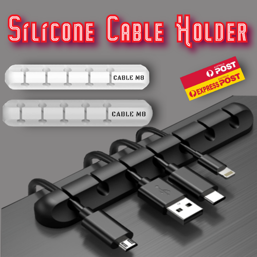 Silicone USB Cable Holder Clips Desk Organizer Cord Management BLACK eBay