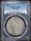 1921-P $1 Morgan Silver Dollar PCGS AU 55