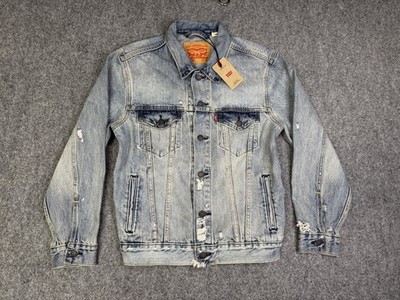 Men s Levi s Relaxed Trucker Jacket Size XS New with Tags Distressed Blue