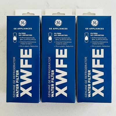 #ad 3 Pack Genuine GE XWFE Refrigerator Water Filter OEM Replacement XWF $83.65
