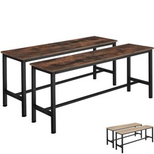Sitzbänke 2er Set Esszimmerbank Küchenbank 108x32,5x50cm Holz Metall Industrie