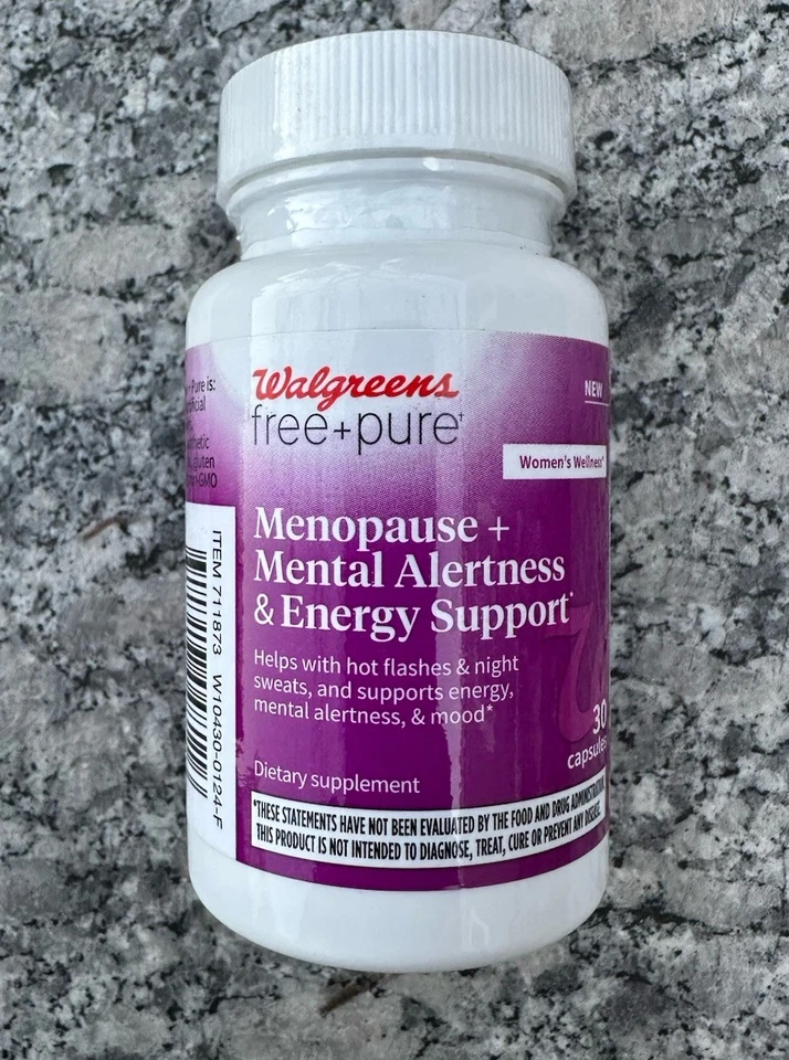 2x Botellas Walgreens GRATIS + PURO Menopausia Soporte Multi-Síntomas ~ 30 Cápsulas Cada Una Foto 2 de 4