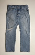 Vintage Levi  s 501 Button Fly Straight Leg Denim Jeans Size 34 x 29 