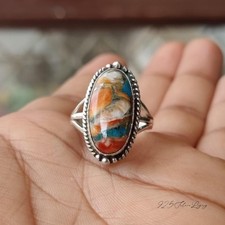 Oyster Copper Turquoise Solid 925 Sterling Silver Statement Ring, All Size M1689