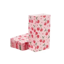 50 Pack Paper Gift Bag Cherry Storage Bag for Party Favor 12x7.5x23cm