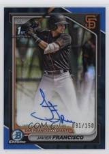 2024 Bowman Chrome Prospect Blue RayWave Refractor Javier Francisco Auto 19n6