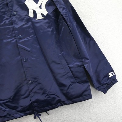 Starter Jacket Mens Large New York Yankees Blue Coaches Satin