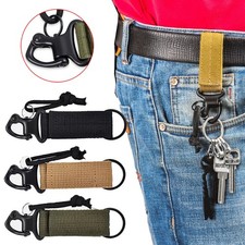 Tactical Molle Clip Keychain Nylon Belt Key Holder Carabiners Hanger Buckle Hook