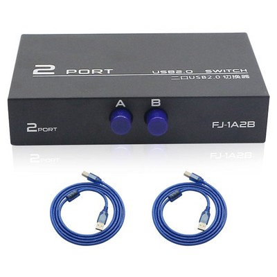 Printer Sharing Adapter, 2-Port USB 2.0 Switch for Sharing USB Devices Betwee...