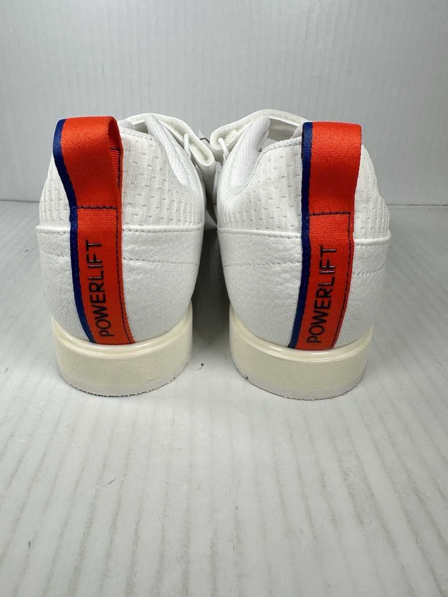 Size 9 Adidas Powerlift 5 White Navy Orange Weightlifting  display picture 2