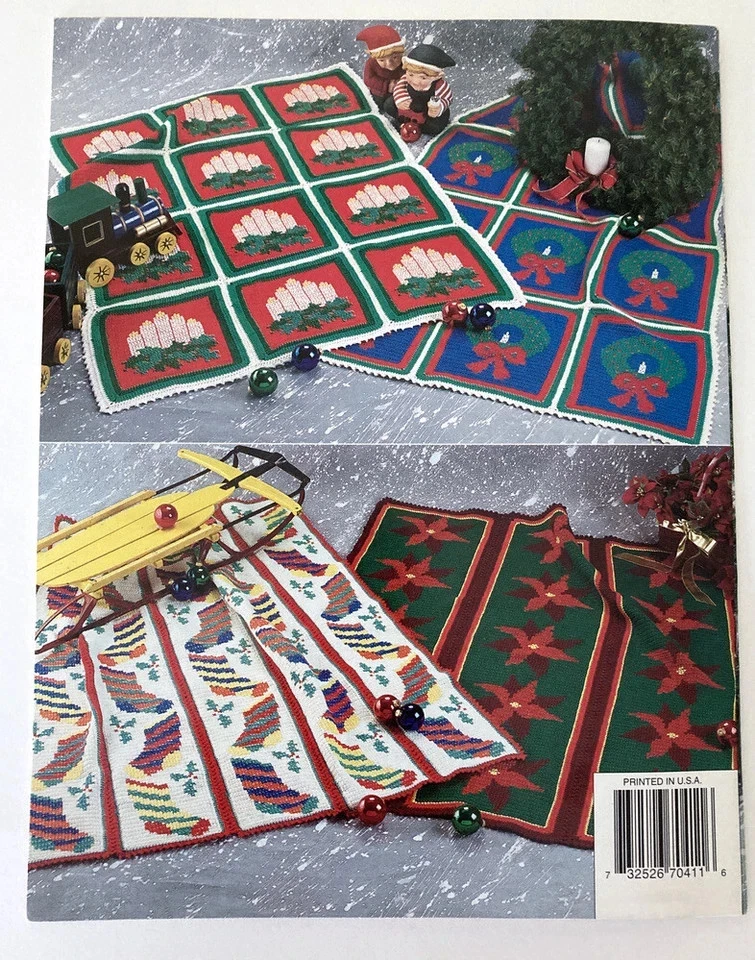 Yuletide Afghans crochet pattern Christmas Snowman Santa Wreath Candle Stocking+ - Image 2 of 2