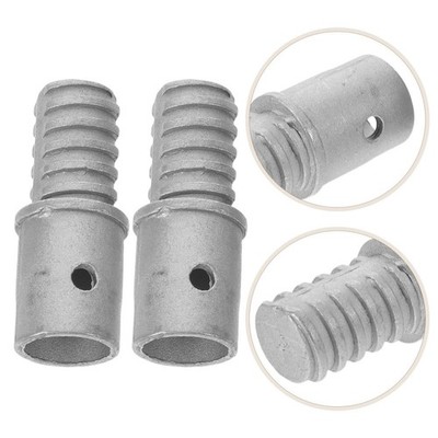 4 Pcs Pool Pole Threaded Adapter Broom Handle Replacement Tip Metal