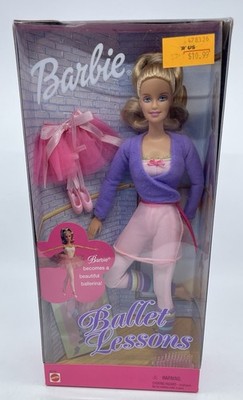 Barbie Ballet Lessons Fashion Doll 11.5'' Blonde Hair Blue Eyes w/Outfit & Box