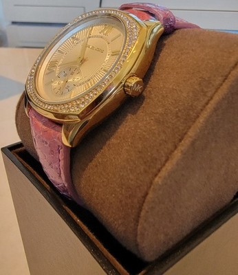 MICHAEL KORS Crystal Bezel Ladies Watch MK2387 Pink Leather 