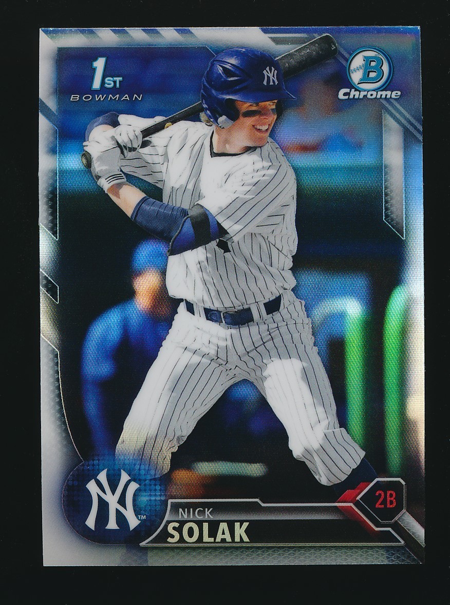 NICK SOLAK ⚾ 2016 Bowman Chrome Draft Refractor #BDC-18 NY Yankees