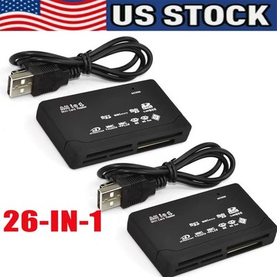 Memory Card Reader Mini 26-IN-1 USB 2.0 High Speed For CF xD SD MS SDHC LOT