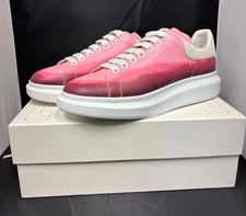 Alexander McQueen Leather Dip-Dyed Gradual Pink Red Sneakers EU 45 E or US 11.5