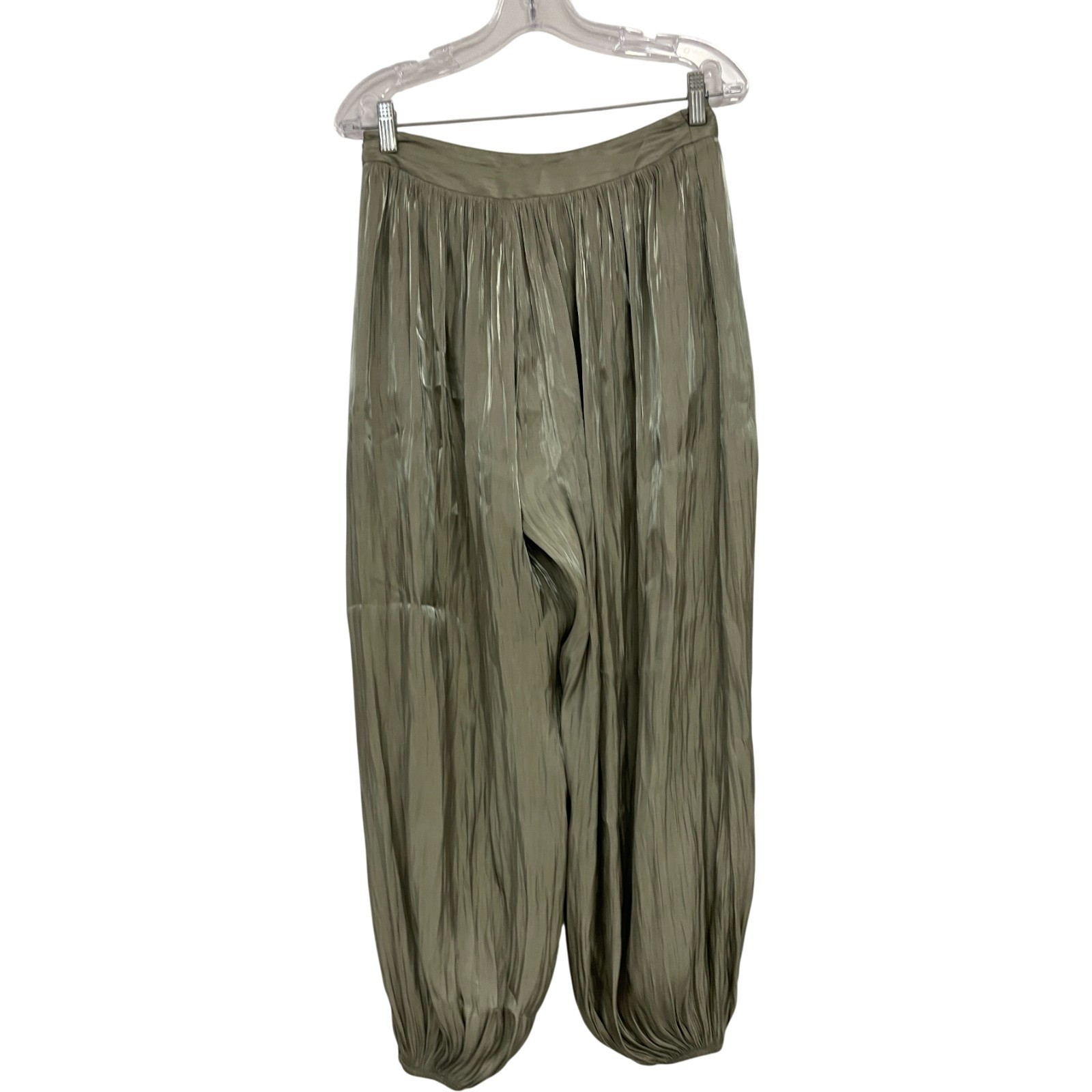 Massimo Dutti Womens Sarouel Trousers XS Pale Green Loose Wide leg 9100/954 NWT image 3