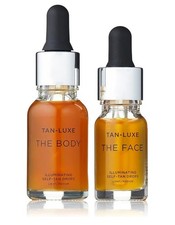 TAN-LUXE Glow KIT LIGHT /MEDIUM-FACE Body Illuminating Self Tan Drops DUO