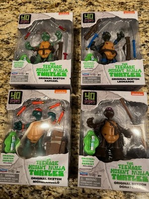 Playmates TMNT Original Sketch 40th Anniversary Figures COMPLETE Set Of 4
