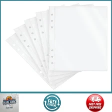20 Sheets A5 Binder Sleeves 1-Pocket Clear Plastic Refill Pages for 6-Ring