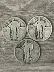 Lot of 3 Standing Liberty Quarters 1926-1927-1930 90% Silver