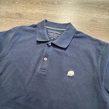 Banana Republic Polo Shirt Mens Medium Navy Blue Organic Cotton Short Sleeve