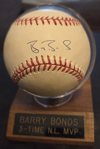 Barry Bonds Autographed Baseball NL Official Ball W/COA W/ Ball Holder