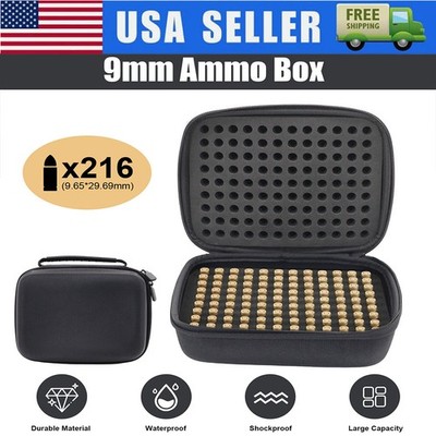 216 Rounds Ammo Pouches Double Layer 9mm Storage Case Box Bullet Box Handbag