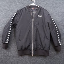 Kappa Bomber Style Lined Black Jacket Size La...