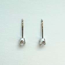 STUDEX 375 9K Rhodium Plated White Gold 3mm CZ Stud Earrings