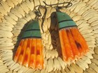 c1990 SANTO DOMINGO PUEBLO TURQUOISE S. OYSTER EARRINGS NATIVE AMERICAN INDIAN — photo 5