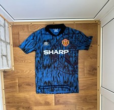 MANCHESTER UNITED 1992 1993 RETRO VINTAGE FOOTBALL SHIRT JERSEY AWAY SIZE M