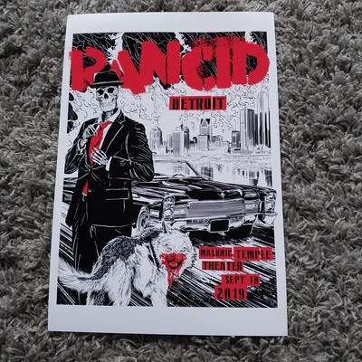 Rancid Masonic Temple Theater Tim Armstrong Sept 18 -2019 Tour Poster Detroit 