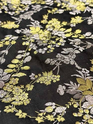 Rare Custom Silk Floral French Brocade 9.33x1.66 Yards — Runway Luxury - product listing photo