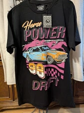 NWT Super Massive Brand Men's Size L Horse Power Drift Graphic T-Shirt