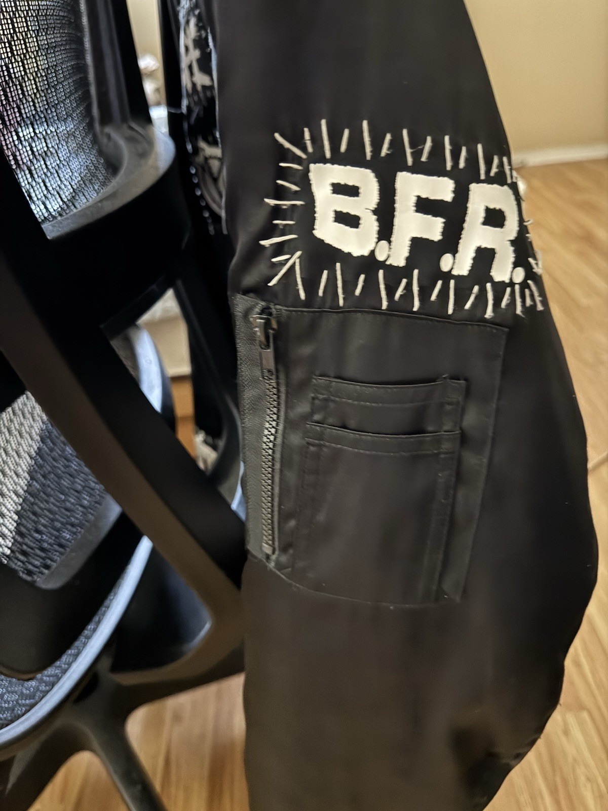 DOPE  Punk Patchwork Black Bomber Jacket Men Larg… - image 4