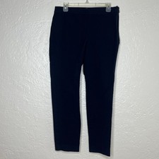 Talbots Women's Chatham Navy Blue Slim Leg Ankle Pants Size 10 Side Zip Stretch