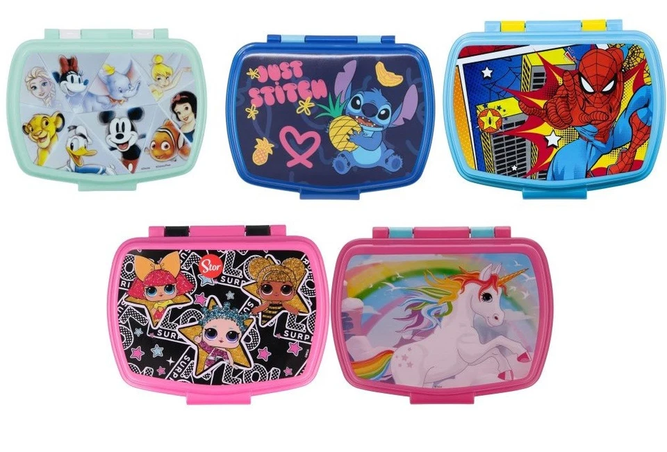 Destockage Boite à Goûter PVC enfant Licorne Spiderman Disney LOL Stitch - Photo 1/4