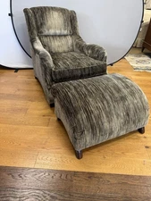 Michael Berman Signed Designer Lounge Chair and Ottoman set