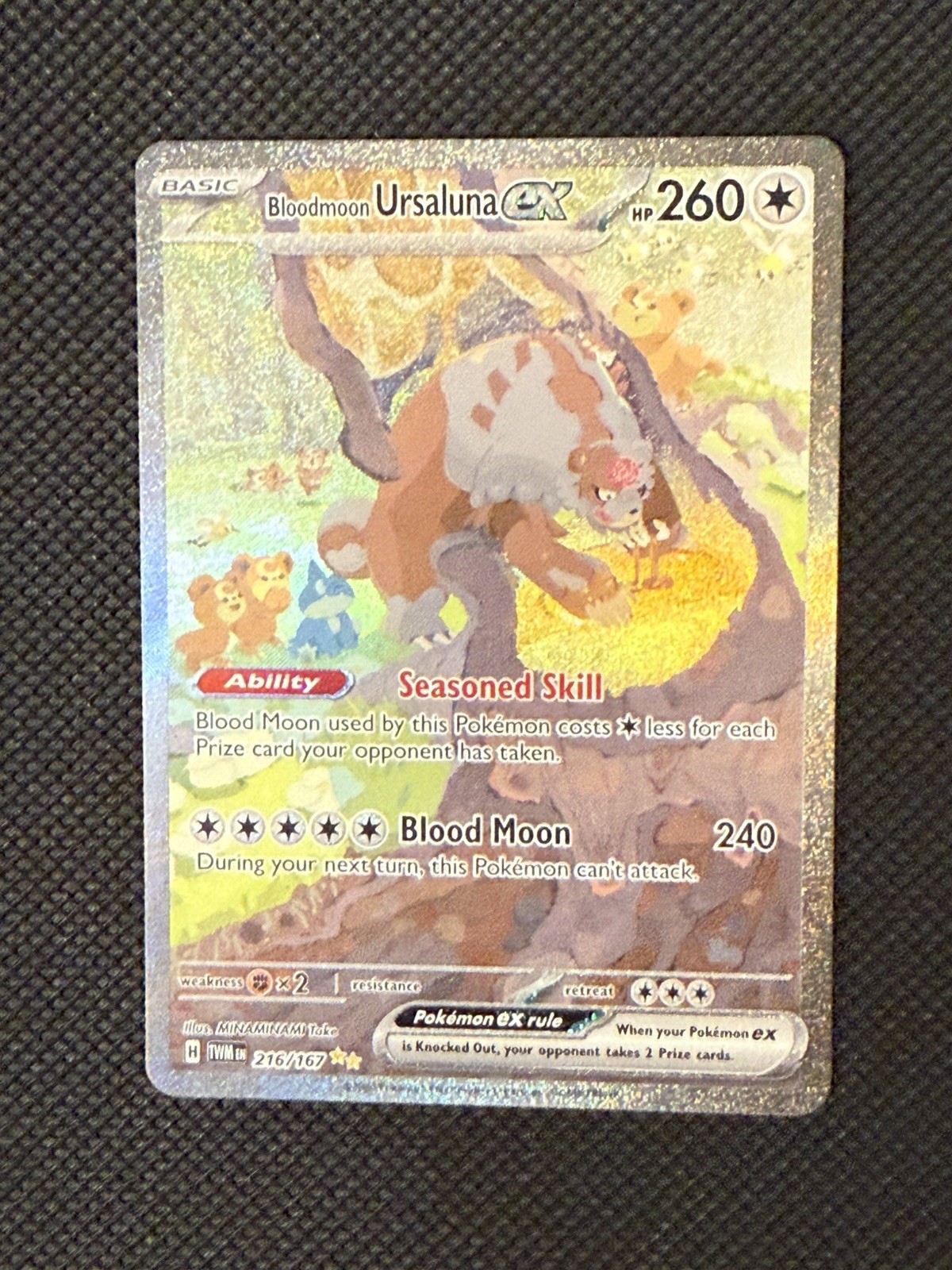 Pokémon TCG Bloodmoon Ursaluna EX Twilight Masquerade Holo Card 216/167 NM