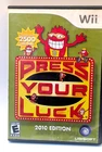 Nintendo Wii Press You Luck Video Game 2010 edition disc clean manual included
