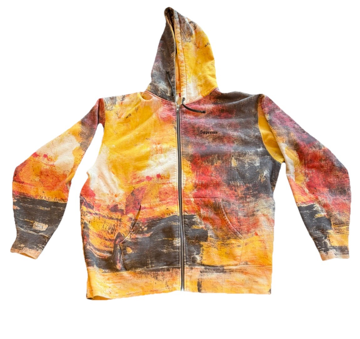Supreme Fire Zip Up Hooded Sweatshirt Multicolor Men's XX Large
