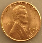 ✅  1948-S BU Uncirculated Lincoln Wheat Cent Choice RED Coin From OBW Bank Roll