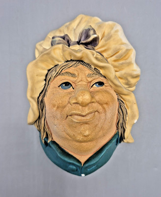 Bossons Vintage Chalk Ware Sarah Gamp 1964 3d Kopf Wandbehang