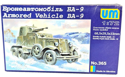 UnimodelsUM 365 1:72 Scale Plastic models kit Ba 9 Soviet Armored Vehicle Boxed