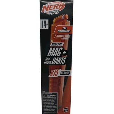 Nerf Pro Mag Plus Half Length Darts 15 Count Blaster Accessory