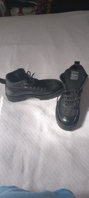 KARL LAGERFELD Paris Men's Black Leather & Tweed Laced Combat Boots 12/45M - NEW