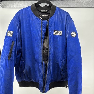 Nasa apollo 11 bomber jacket unisex, moon print with recycled Polyfill XL Size